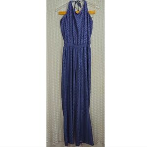 Prana Bijou Jumpsuit Haulter Geometic Blue Size Small